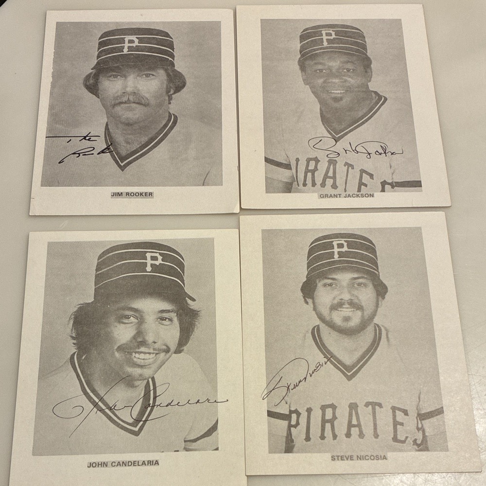 1979 Pirates Team Issued Picture Cards - Candelaria Nicosia Rooker Jackson